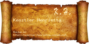 Kesztler Henrietta névjegykártya